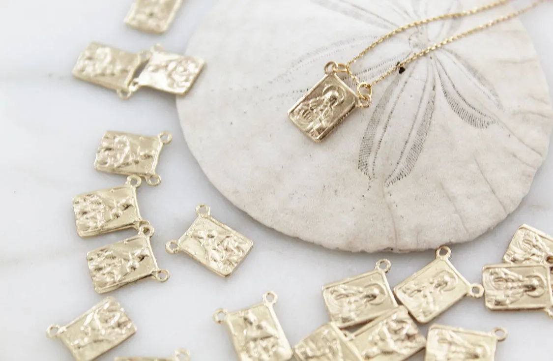 14k Gold Scapular Necklace