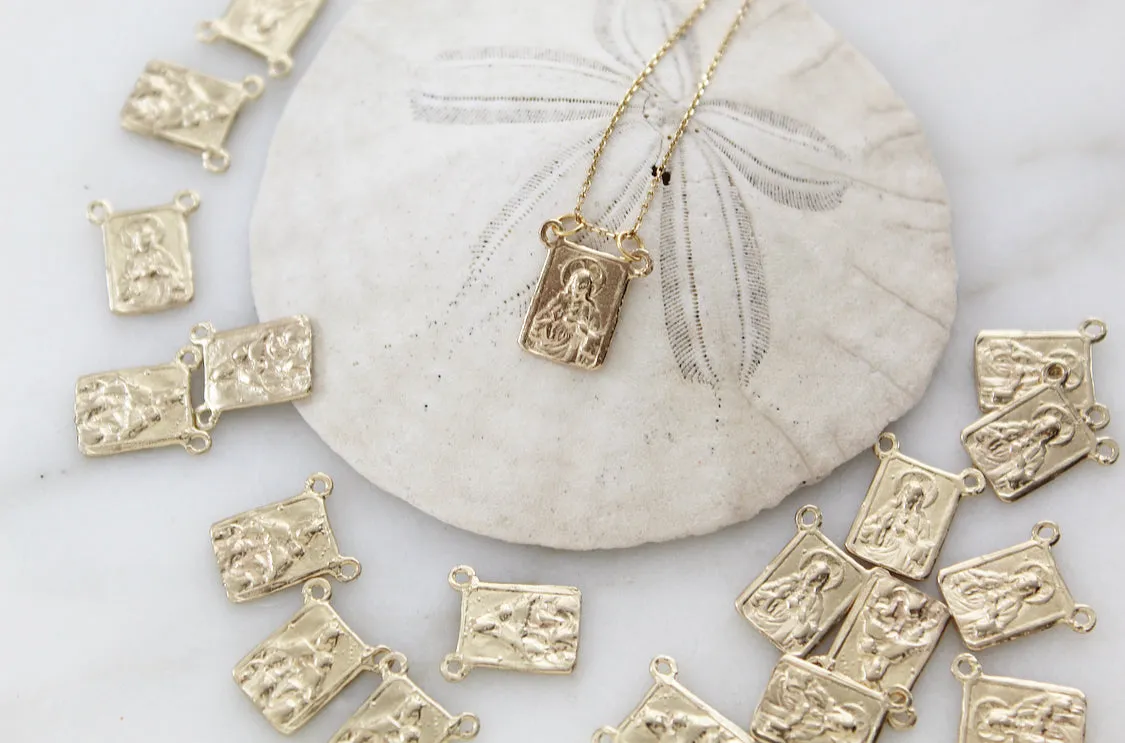 14k Gold Scapular Necklace