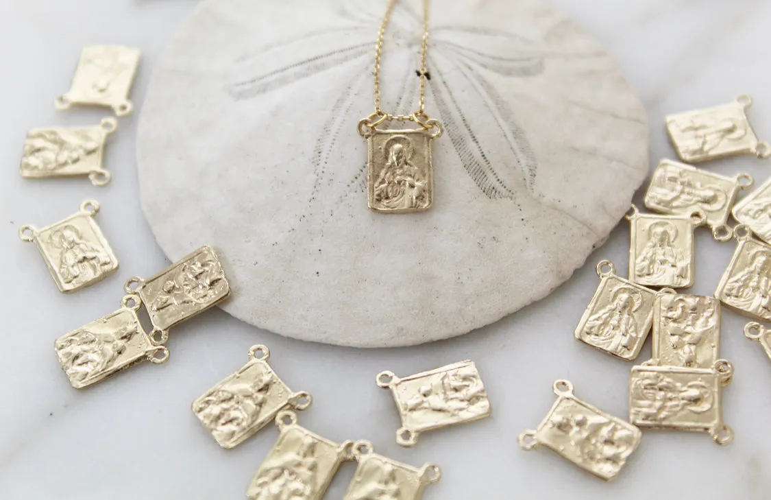 14k Gold Scapular Necklace