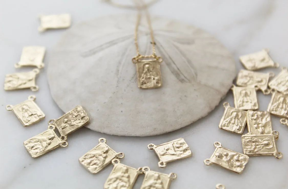 14k Gold Scapular Necklace