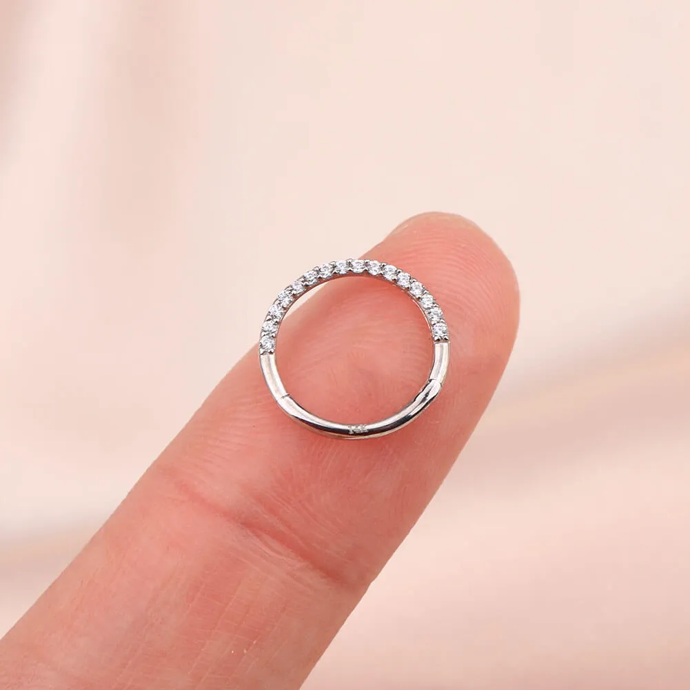 16G Septum Ring 14K White Gold Daith Jewelry