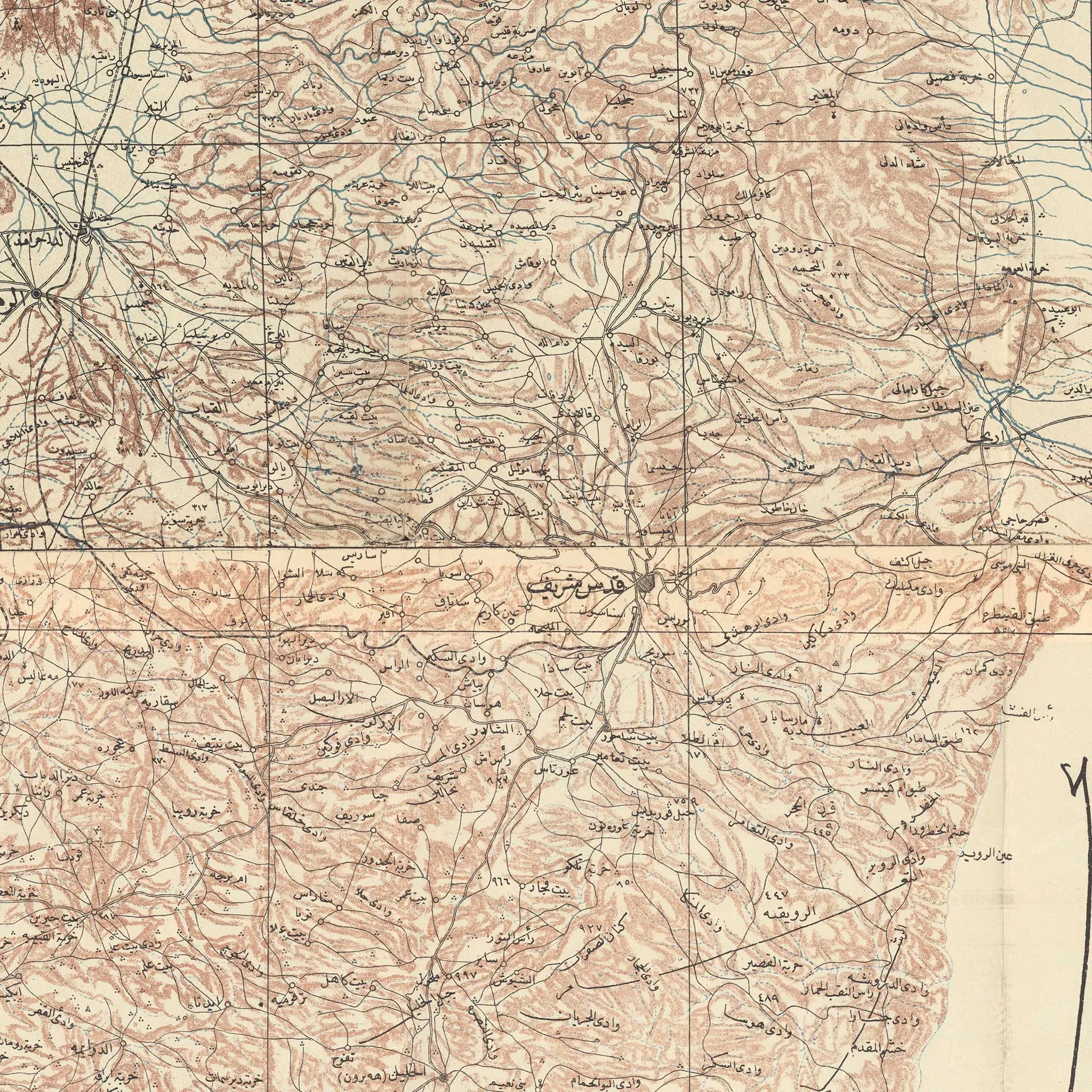 1918 Historic Map of Palestine Print