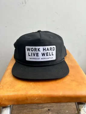 256 Richardson Hat | Work Hard Live Well | White   Black | Manready Mercantile