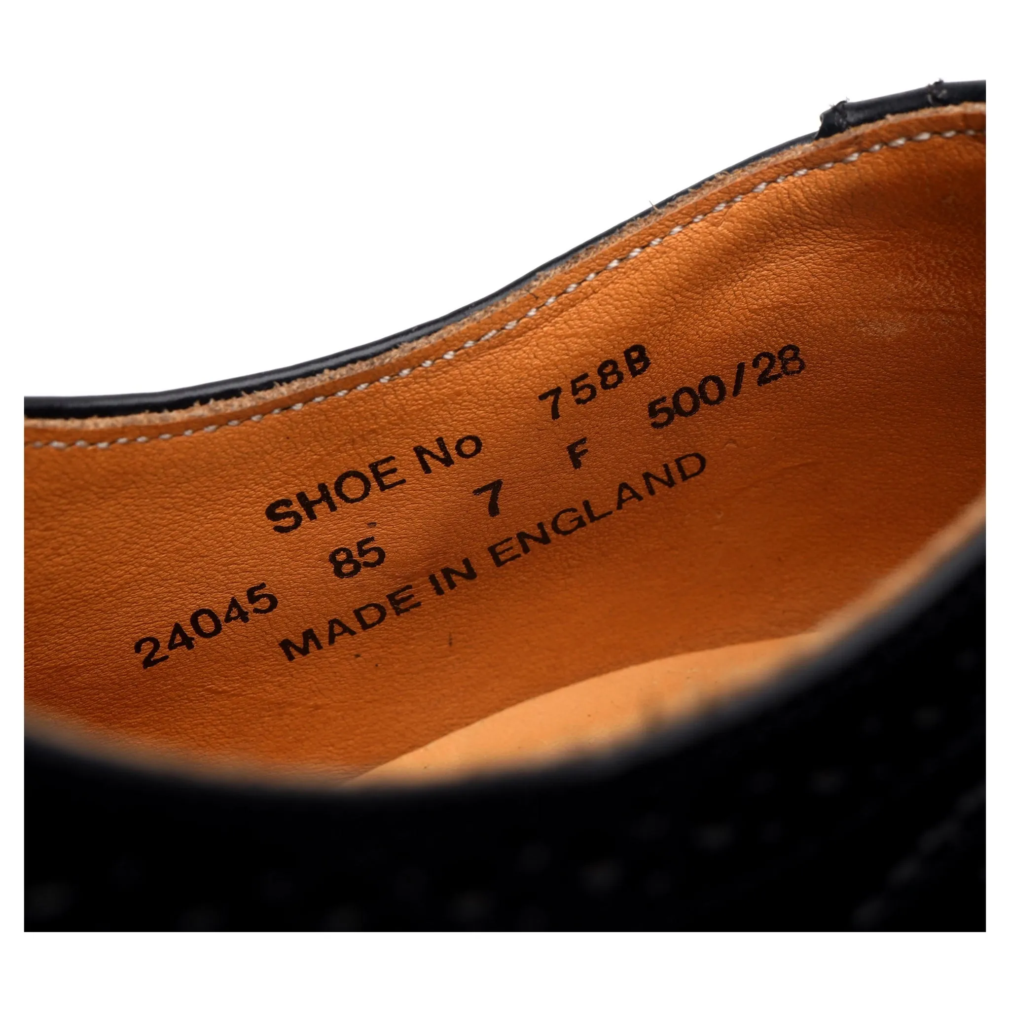 '758' Black Leather Oxford Brogues UK 7 F