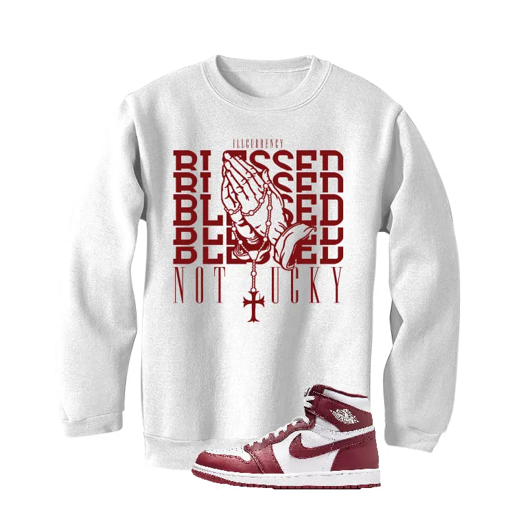 Air Jordan 1 High OG “Team Red” | illcurrency White T-Shirt (Blessed not lucky)