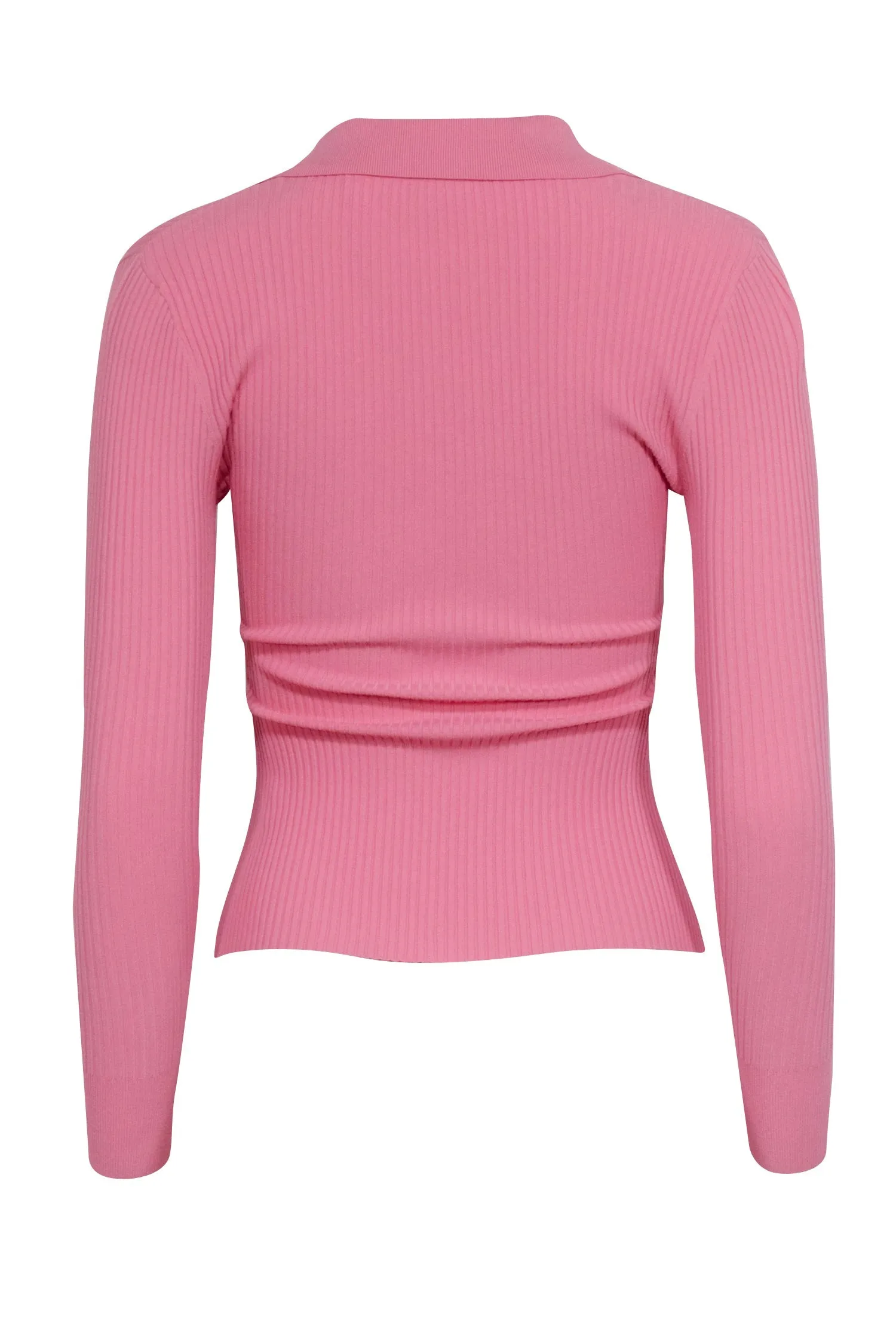 A.L.C. - Pink Ribbed Knit Polo Top Sz XS