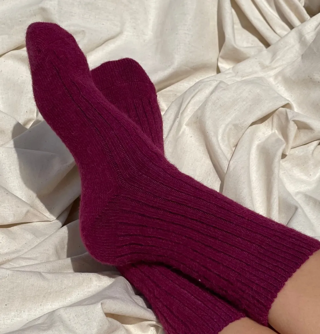 Alpaca Blend Health Socks - Berry