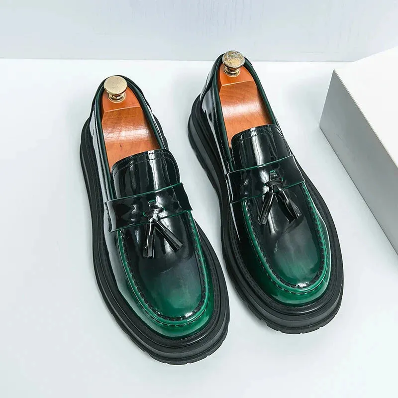 Amozae- Beon Flatform Patent Tassel Loafers