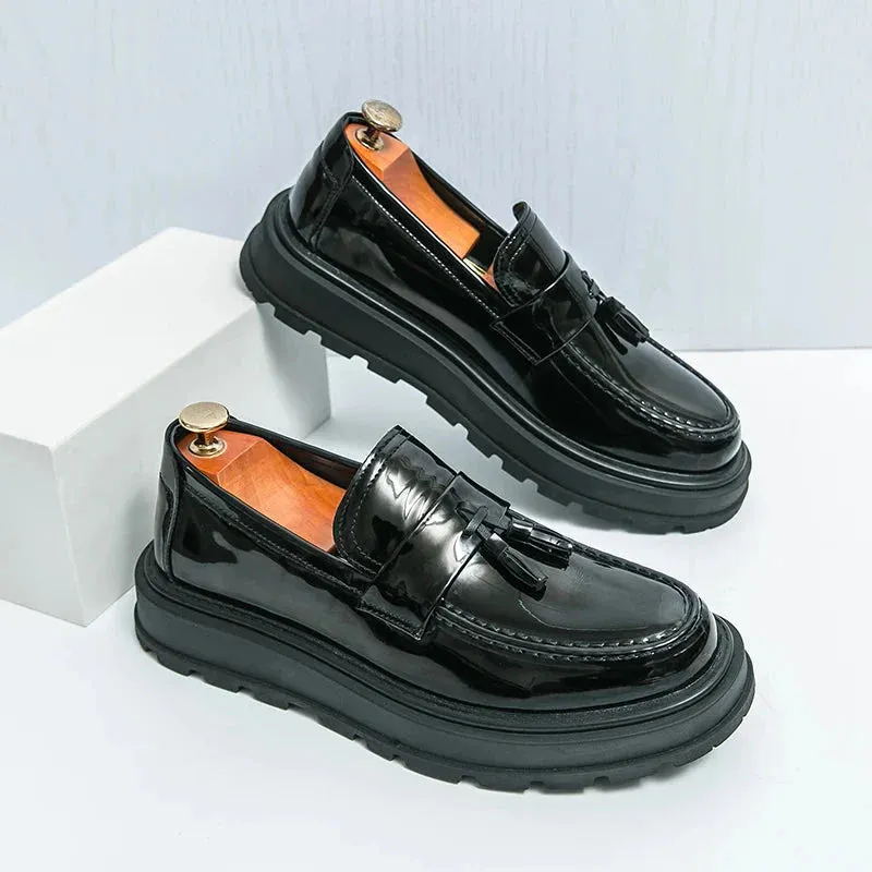 Amozae- Beon Flatform Patent Tassel Loafers