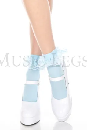 Ankle Hi w/ruffle trim Blue