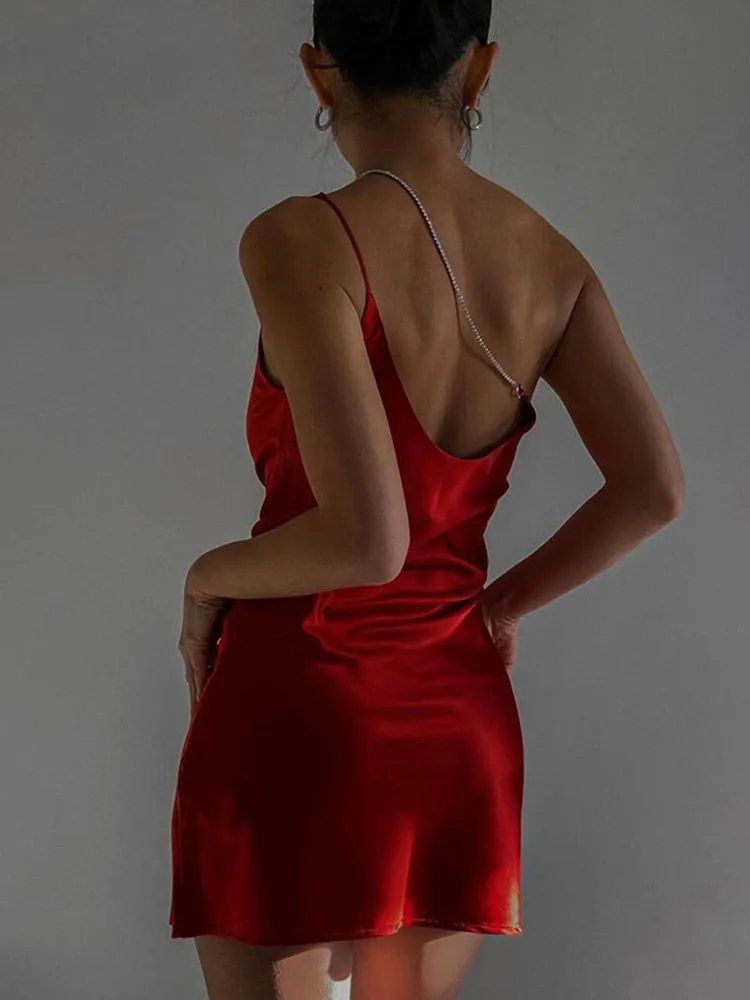 Arielle Sleeveless Backless Sexy Chain Straps Mini Dress