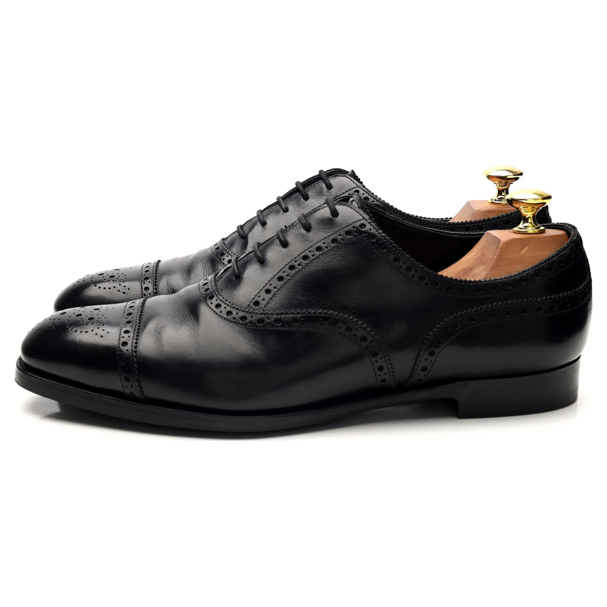 'Asquith' Black Leather Oxford Brogues UK 8.5 E