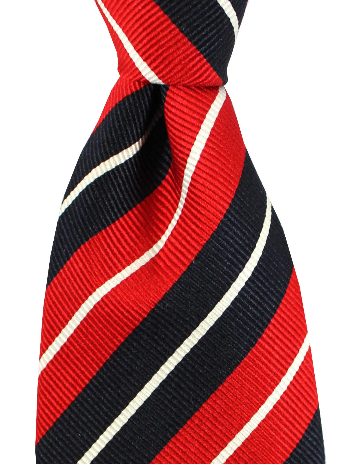 Attolini Unlined Tie Red Black Regimental Stripes SALE