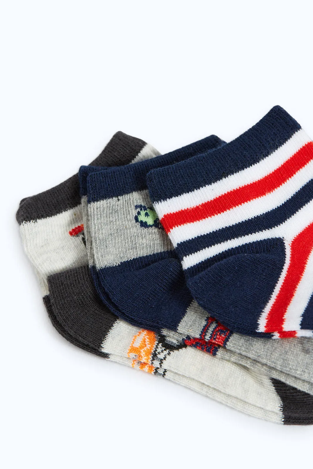 Baby Boys Assorted Ankle Length Socks Set (Pack Of 3)