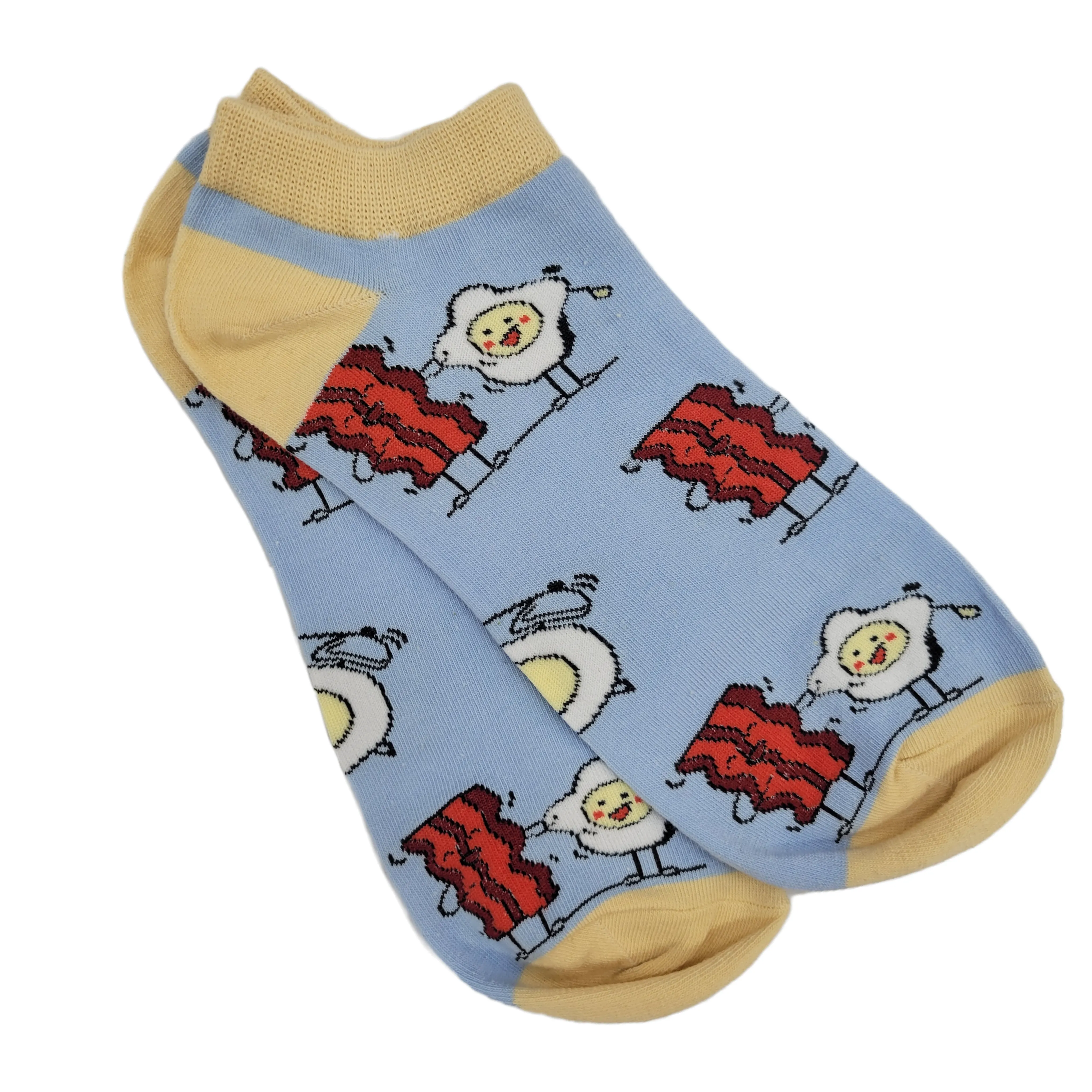 Bacon and Eggs Ankle Socks (Adult Large - Men's Shoe Sizes 8-12)