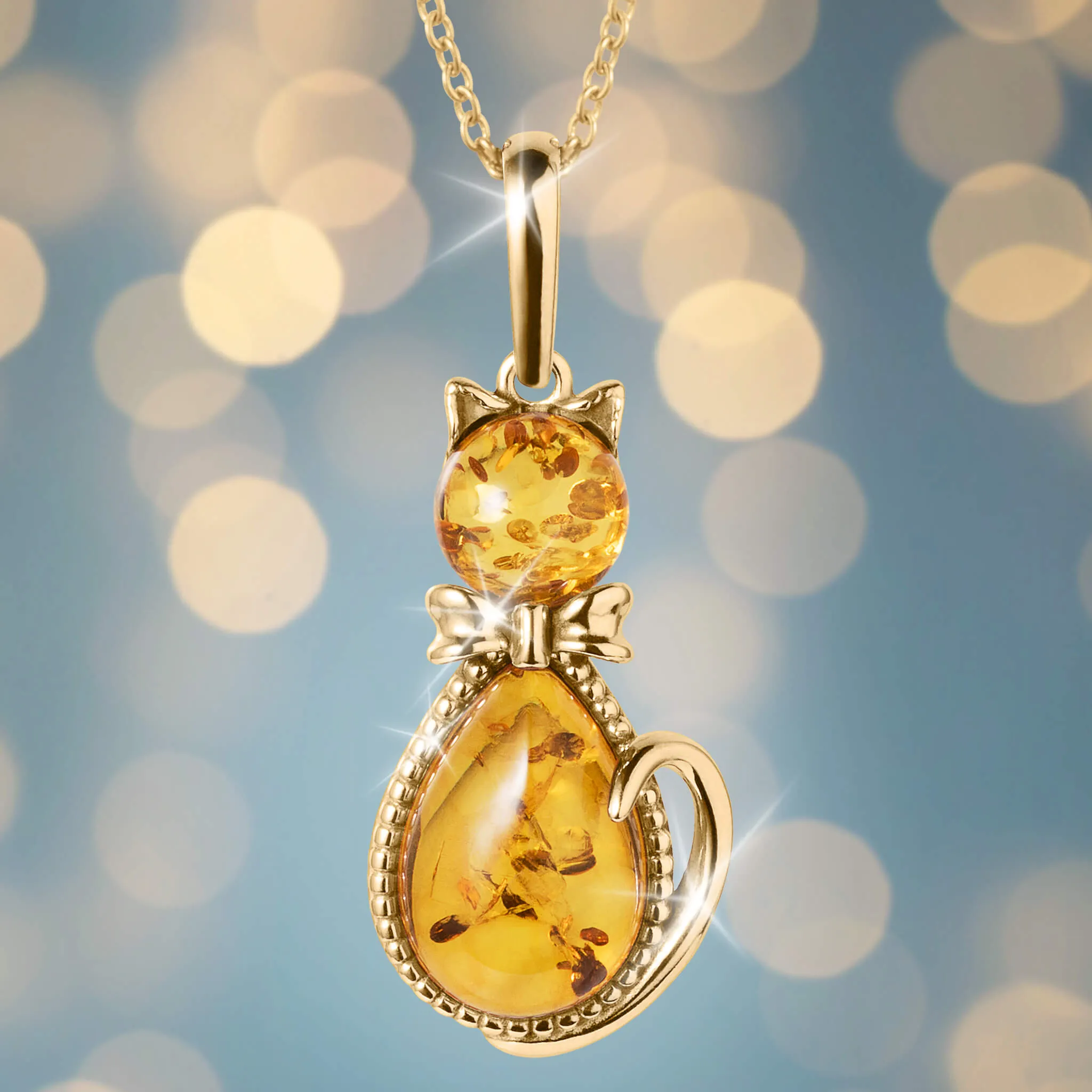 Baltic Amber Feline Pendant