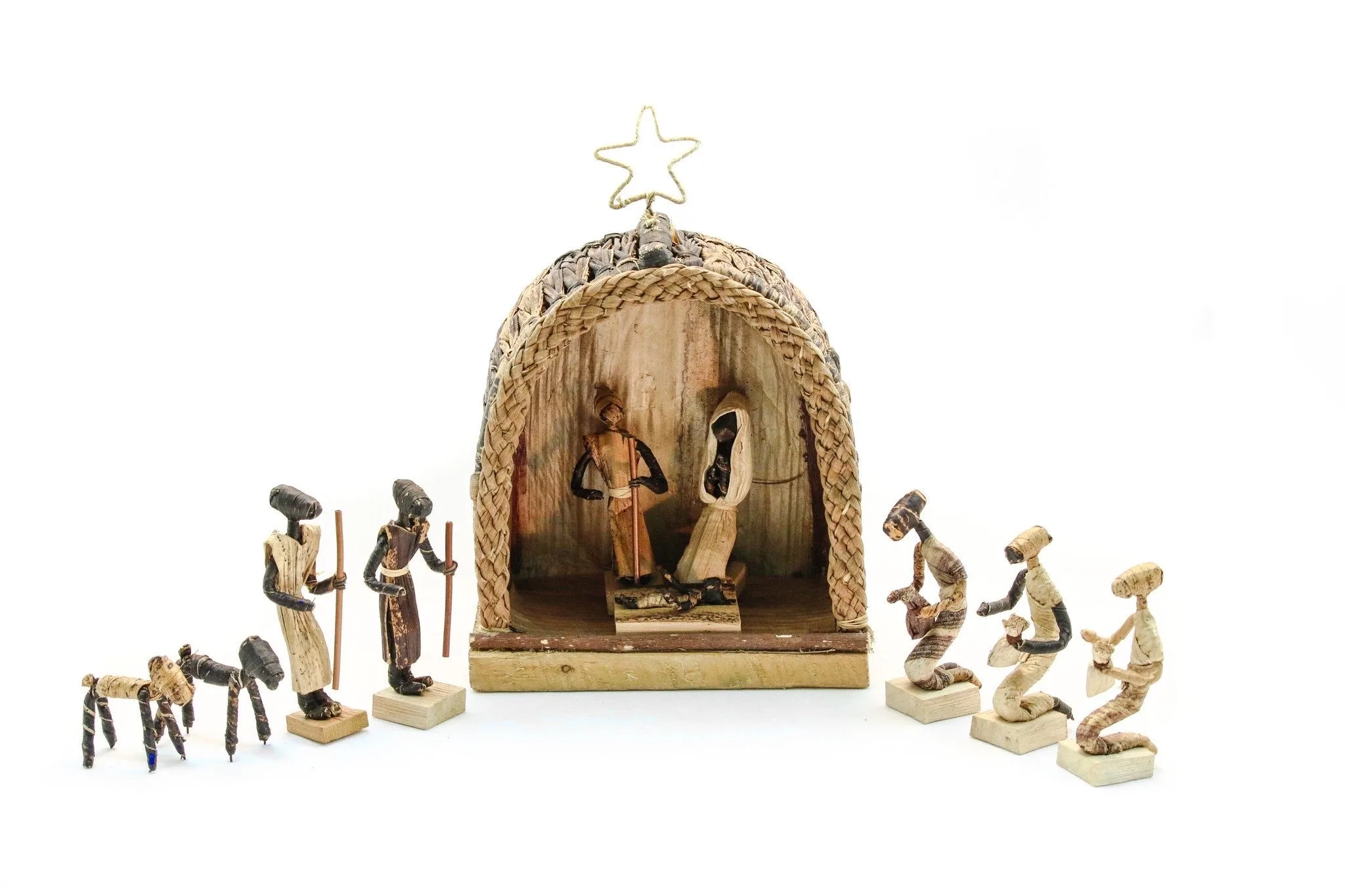 Banana Fiber Nativity Hut Set