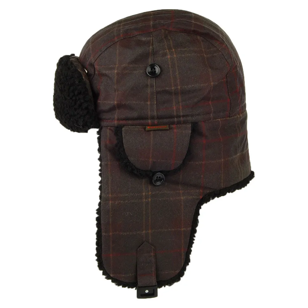 Barbour Hats Darwen Tartan Waxed Cotton Trapper Hat - Dark Multi