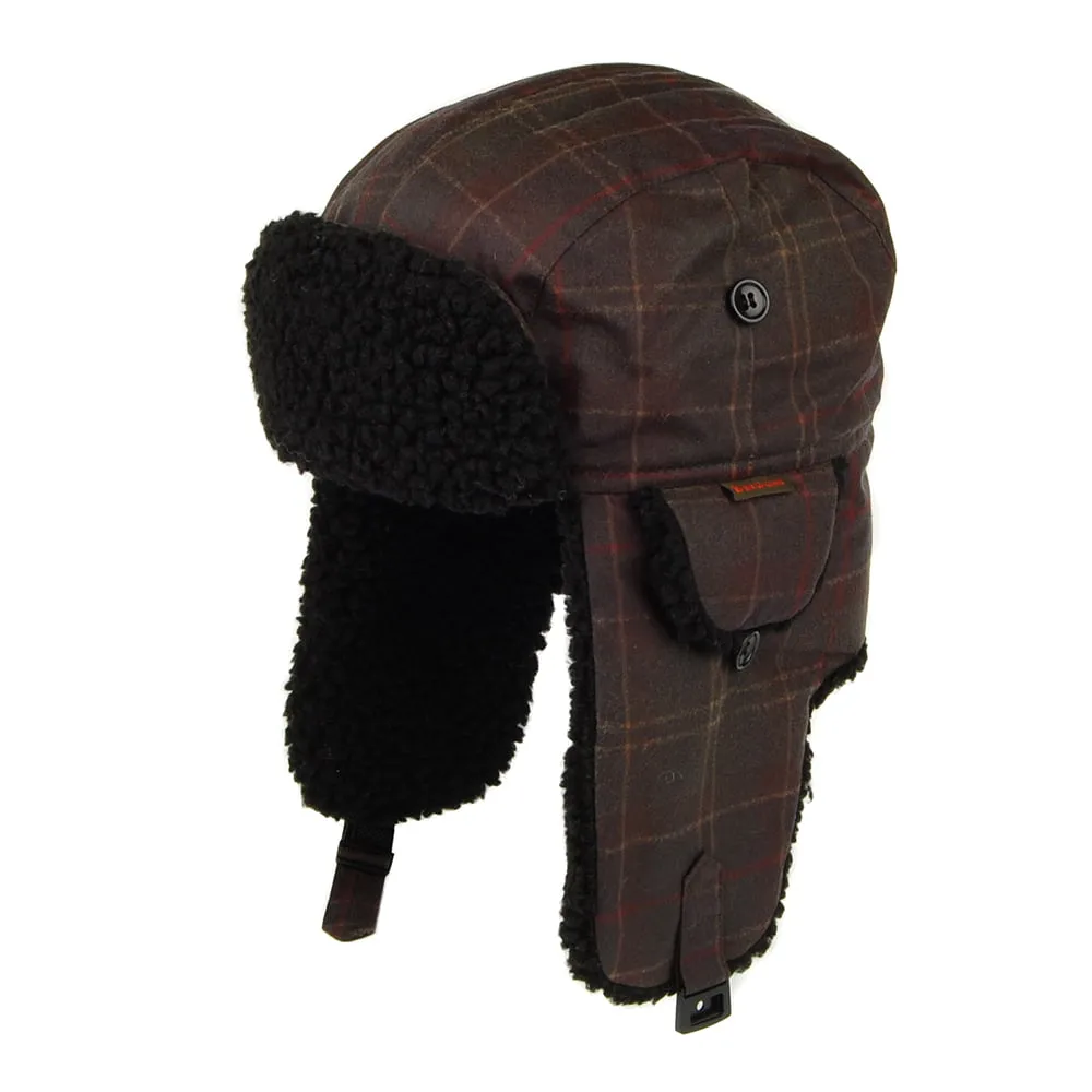 Barbour Hats Darwen Tartan Waxed Cotton Trapper Hat - Dark Multi