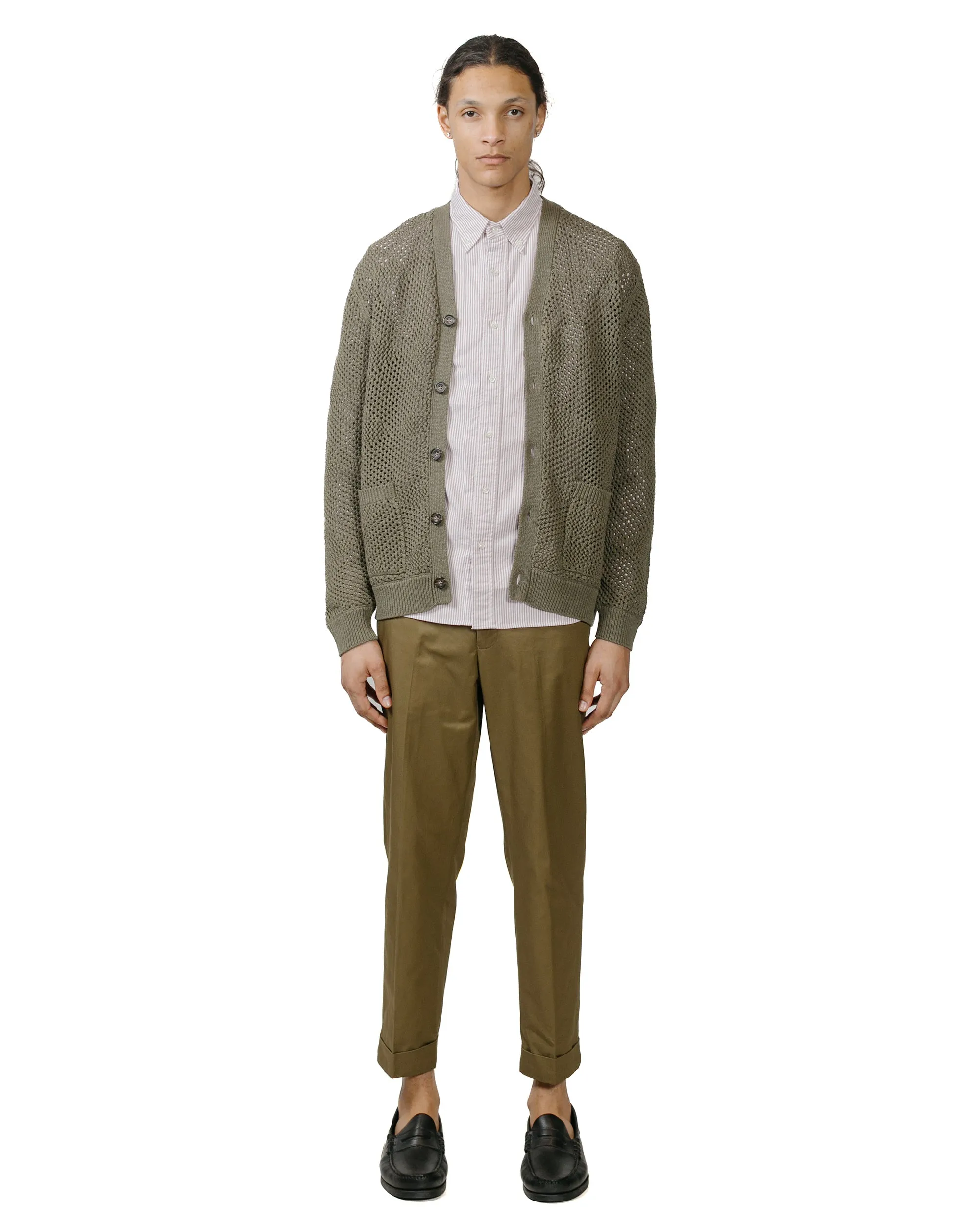 Beams Plus IVY Trousers Ankle-Cut 80/3 Twill Olive