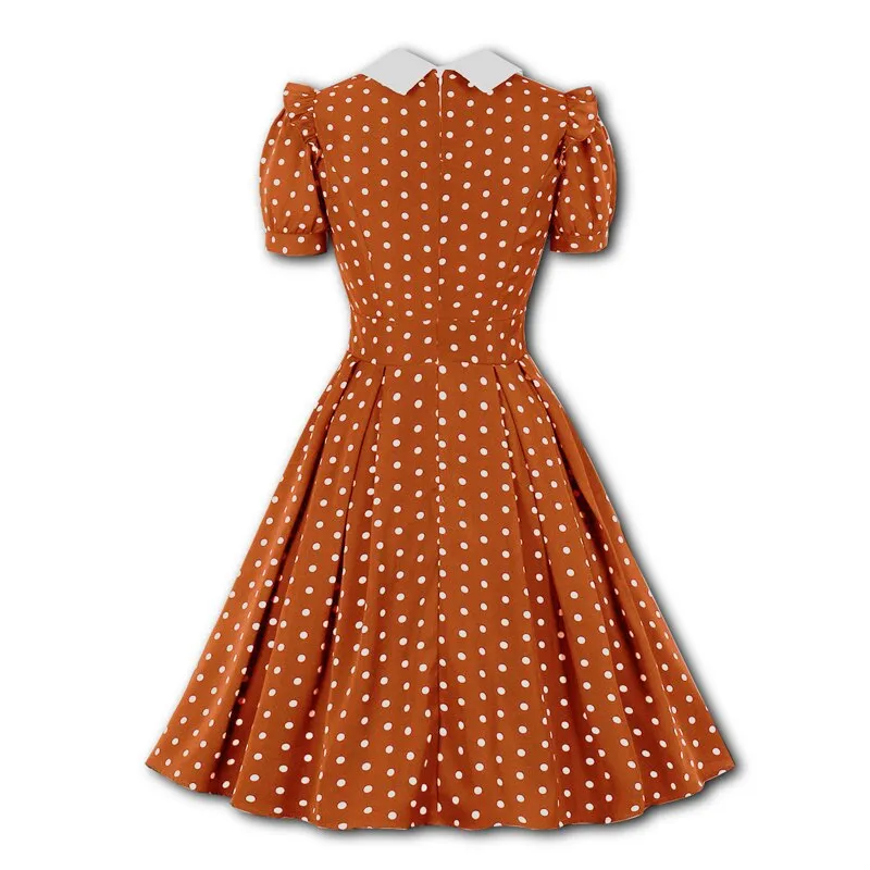 BerriesJam - 2024 Polka Dot Robe Short Sleeve Elegant Summer Pleated Dress