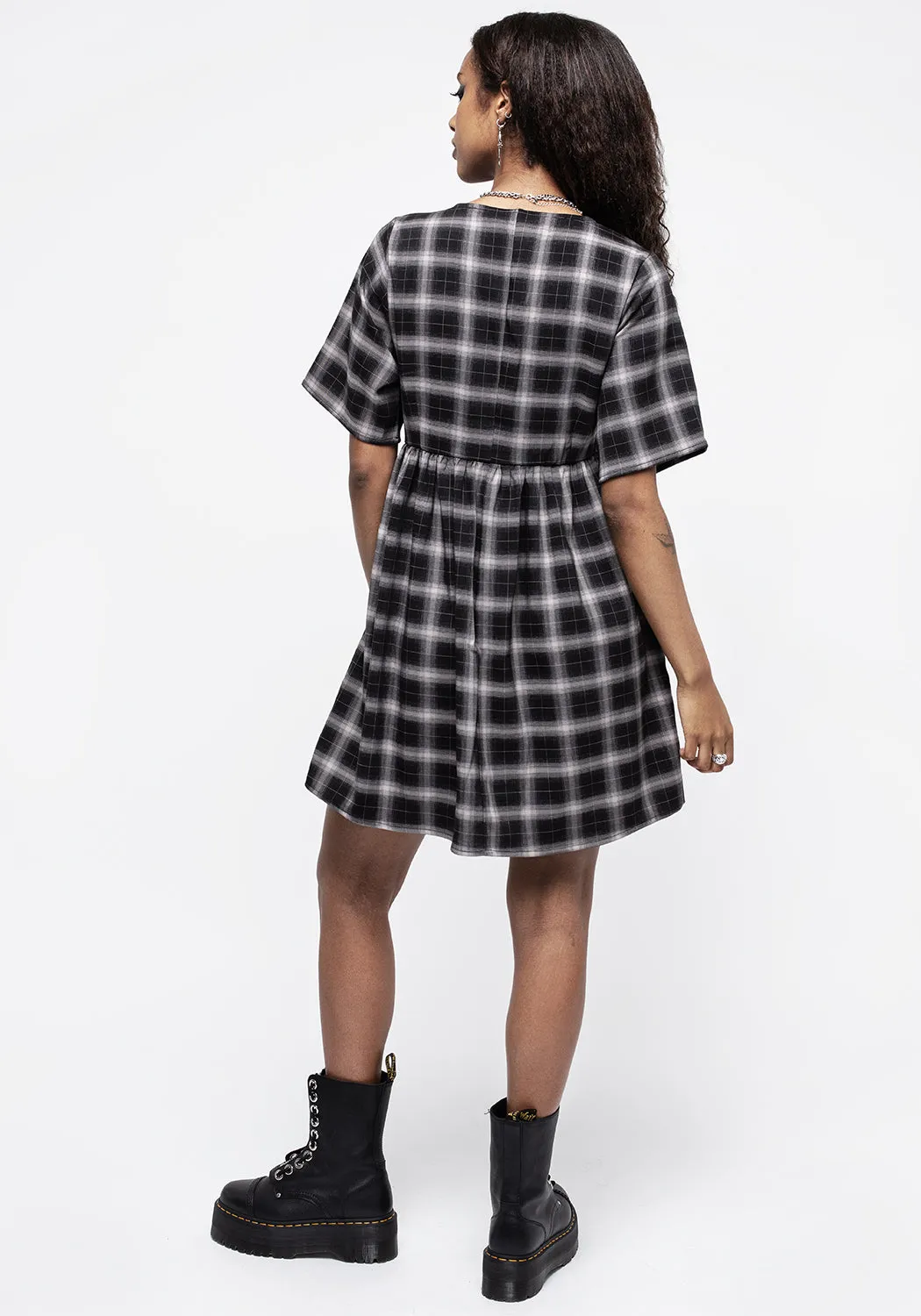 Billie Check Mini Smock Dress