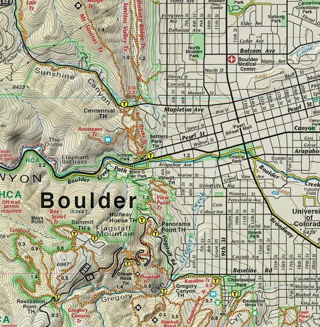 Boulder – Nederland Colorado Trails - Trails and Recreation Topo Map | Latitude 40°