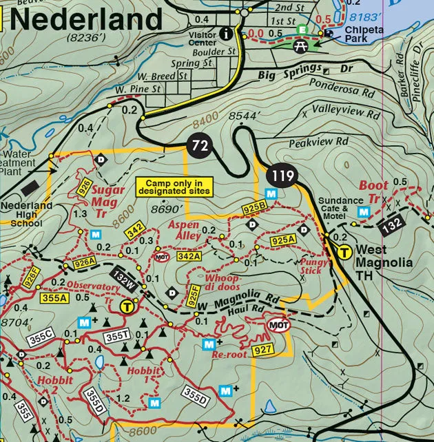 Boulder – Nederland Colorado Trails - Trails and Recreation Topo Map | Latitude 40°