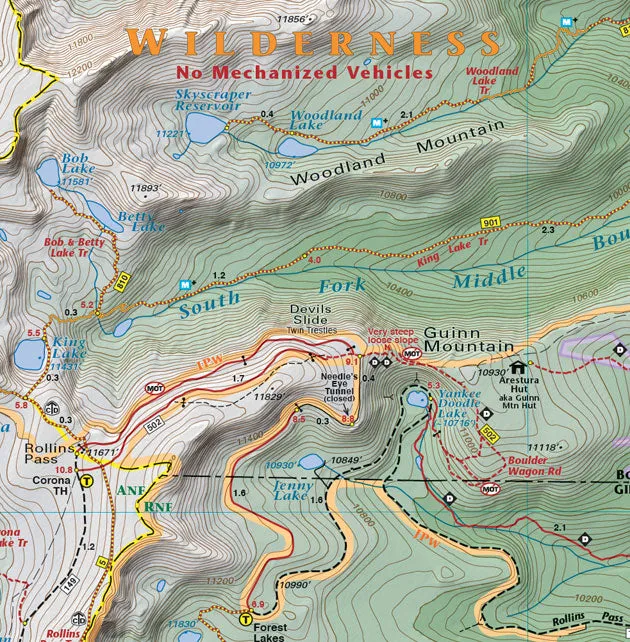 Boulder – Nederland Colorado Trails - Trails and Recreation Topo Map | Latitude 40°