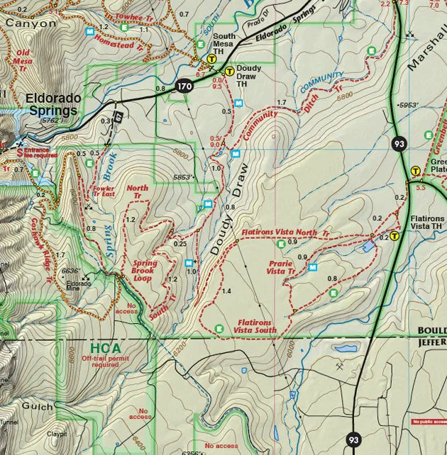 Boulder – Nederland Colorado Trails - Trails and Recreation Topo Map | Latitude 40°