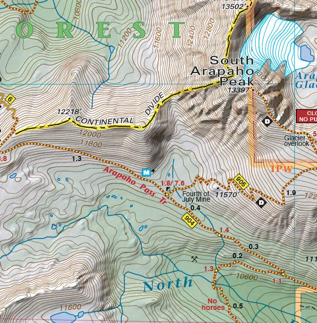 Boulder – Nederland Colorado Trails - Trails and Recreation Topo Map | Latitude 40°