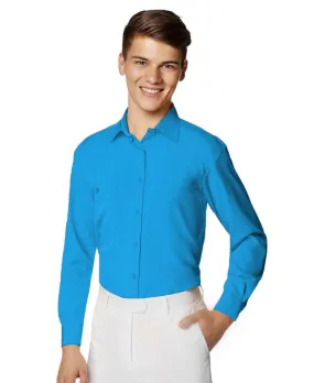 Boy's Aqua Microfiber Coloured Shirt