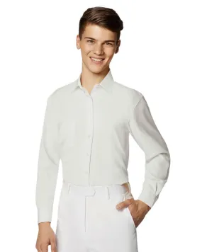 Boy's White Microfiber Coloured Shirt