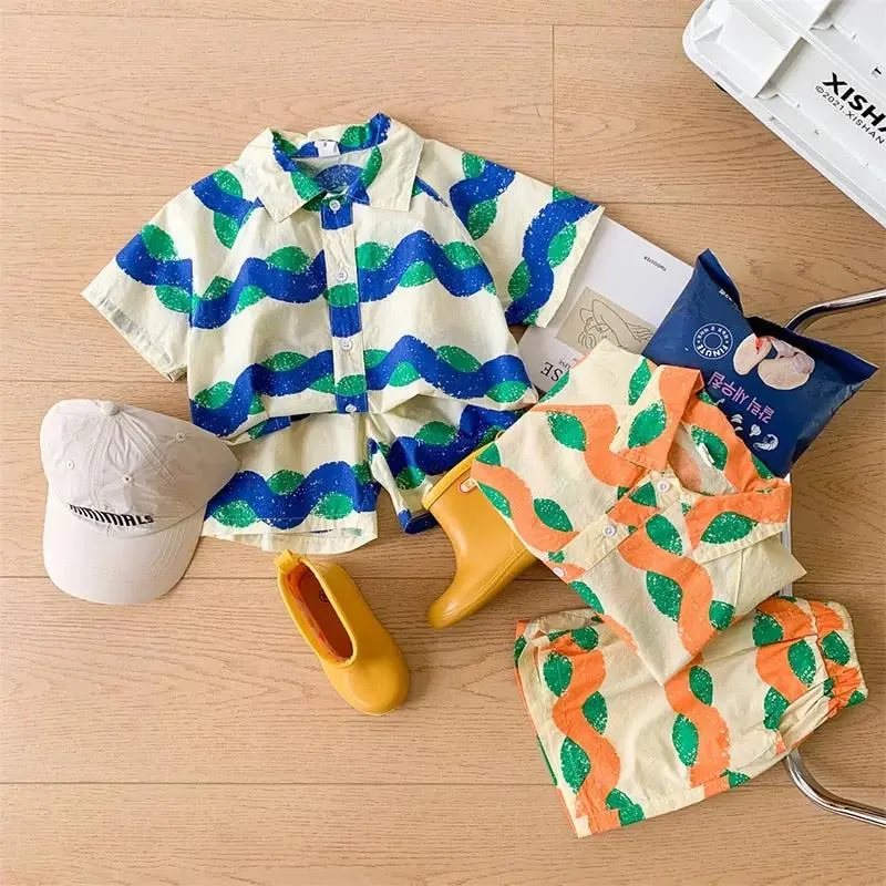 Bright Short Sleeve Shirt & Shorts Set