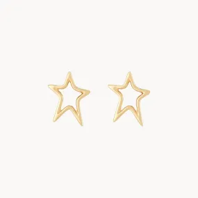 Bright star earring - 14k yellow gold