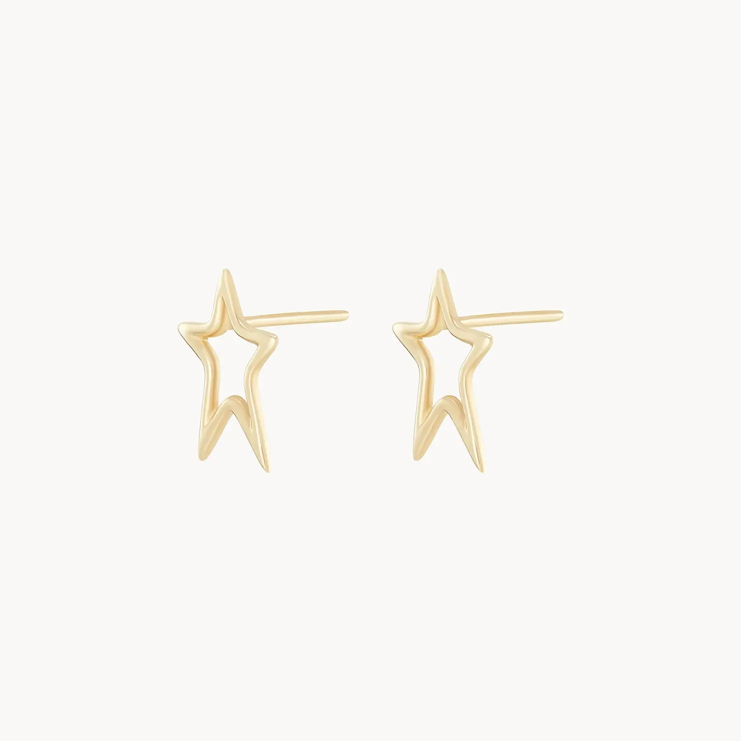 Bright star earring - 14k yellow gold