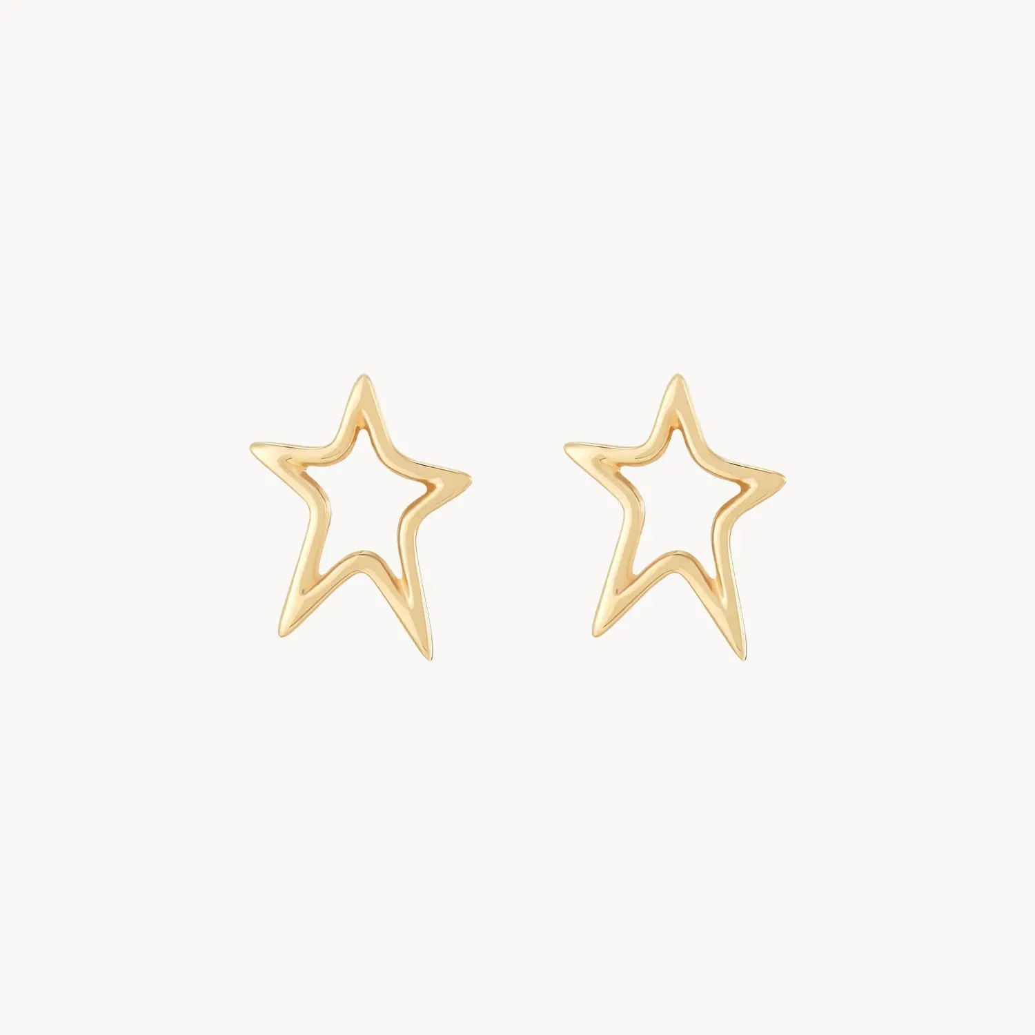 Bright star earring - 14k yellow gold