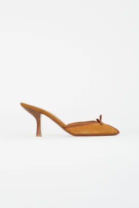 Brown Suede Bow Heel