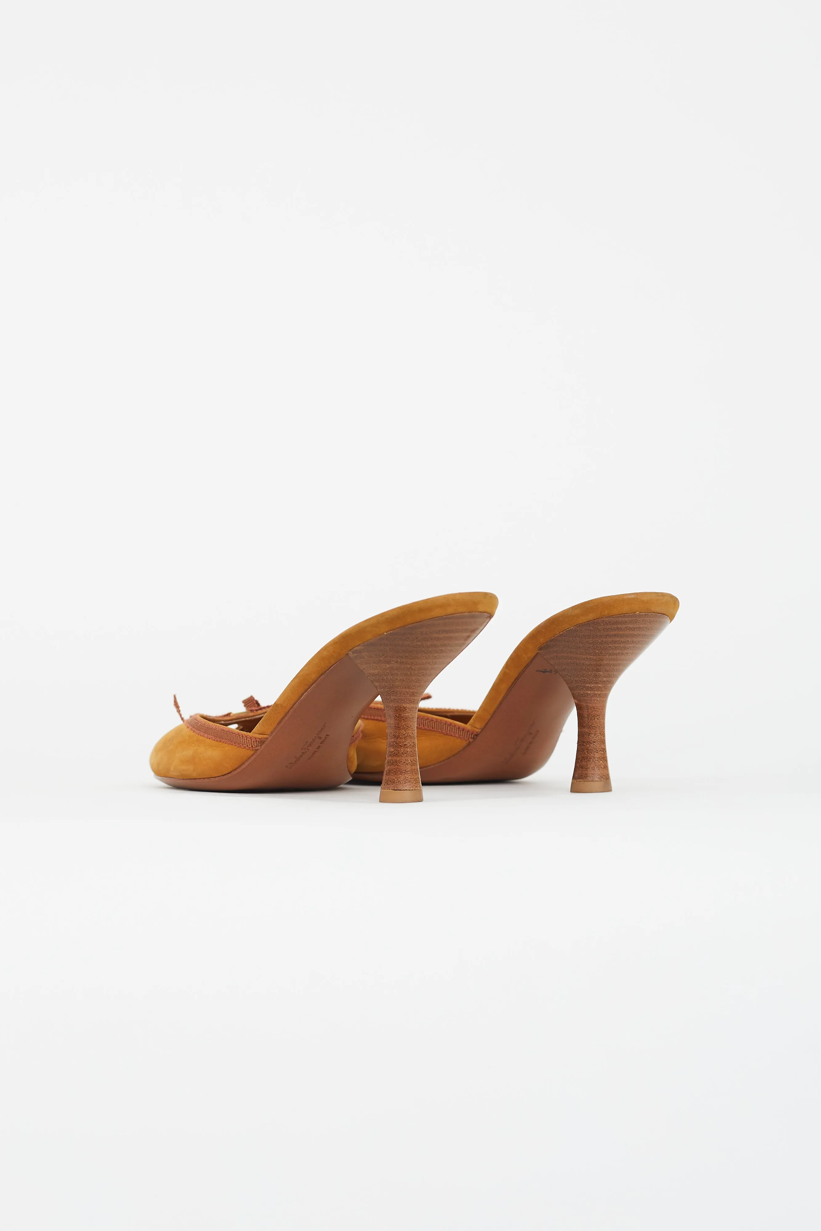 Brown Suede Bow Heel