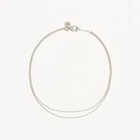 By Charlotte Purity Double Chain Anklet, Silver