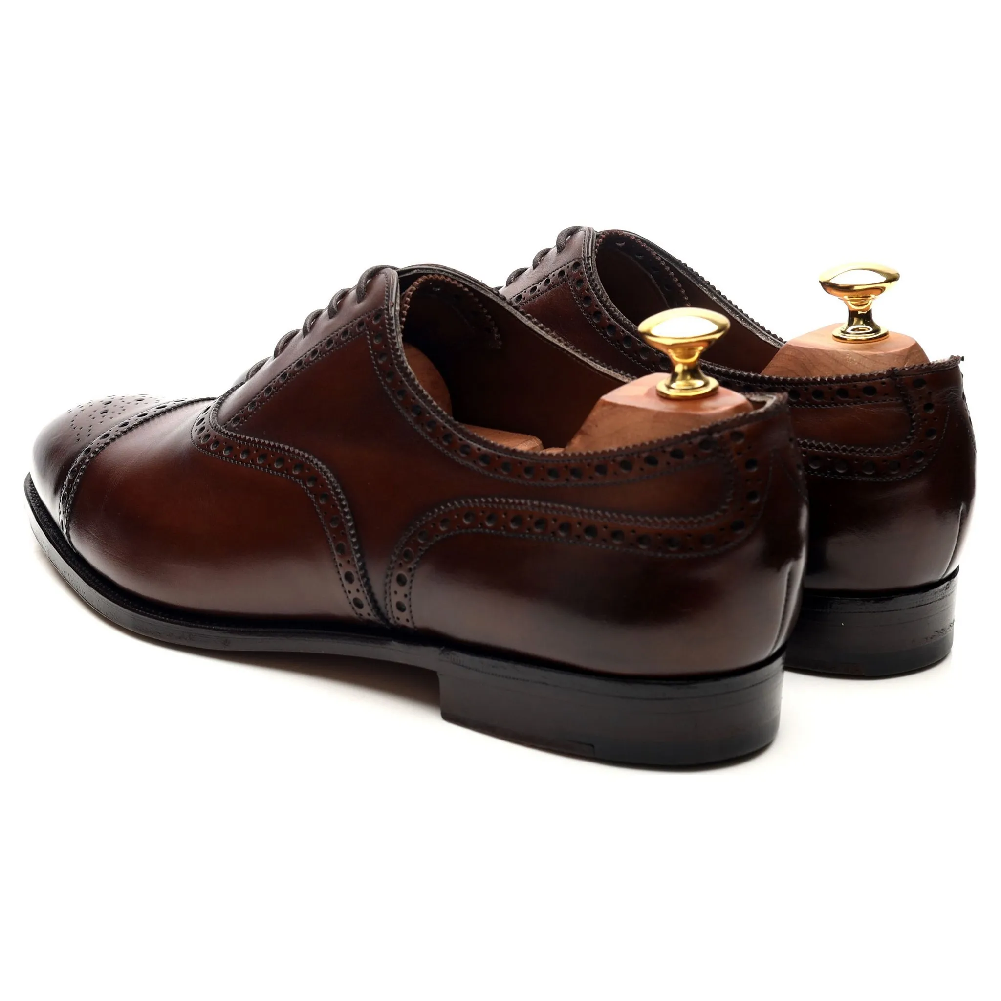 'Cadogan' Dark Brown Leather Oxford Semi Brogues UK 9 E