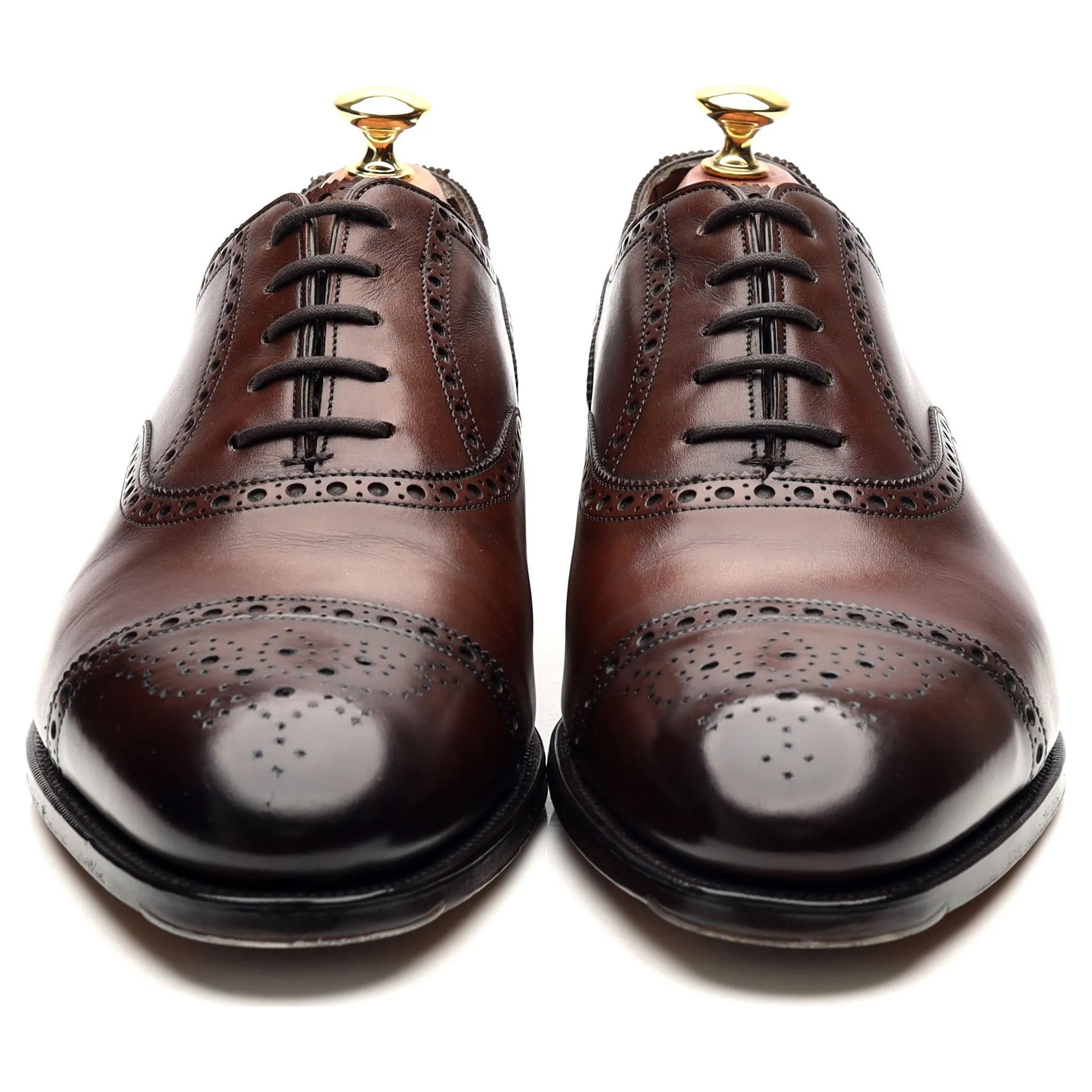 'Cadogan' Dark Brown Leather Oxford Semi Brogues UK 9 E