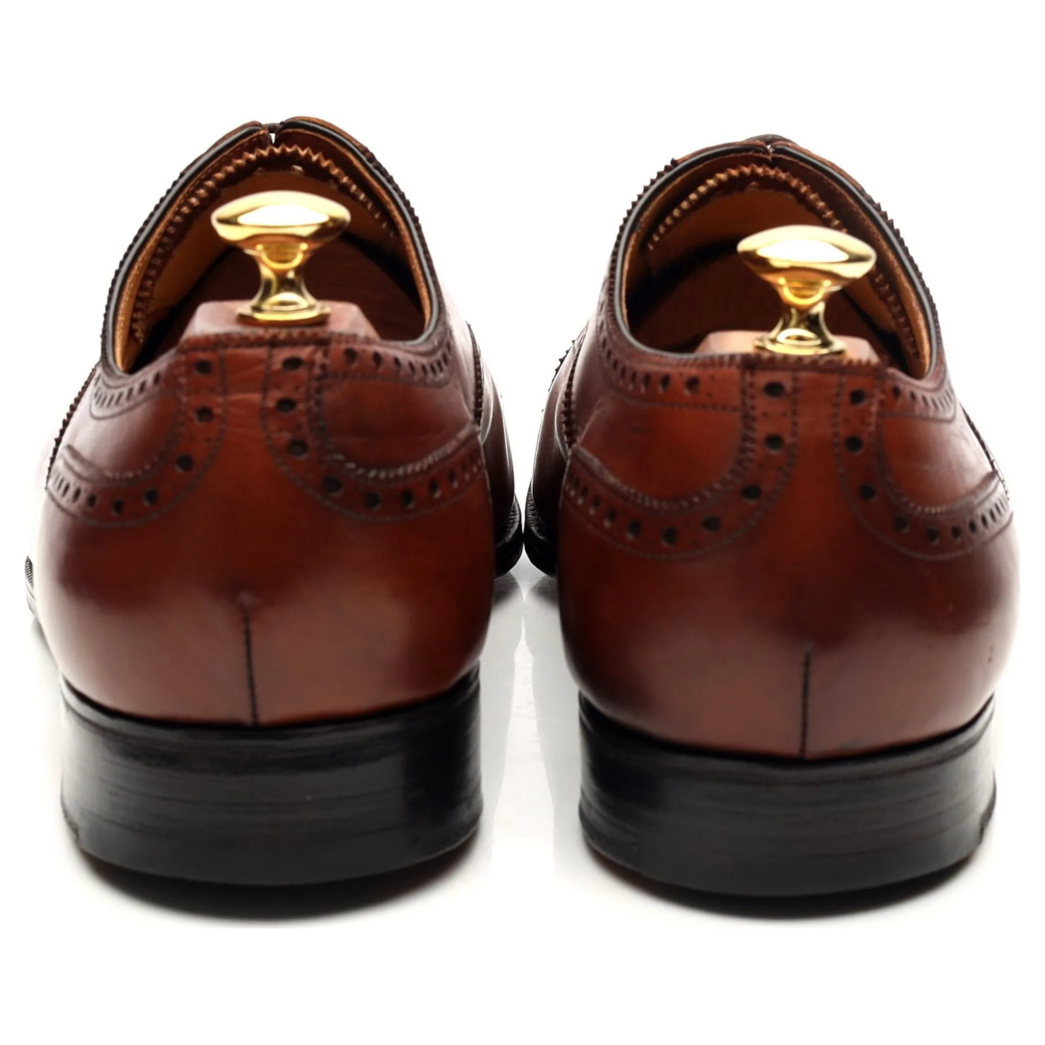 'Cadogan' Tan Brown Leather Oxford Semi Brogues UK 9.5 F