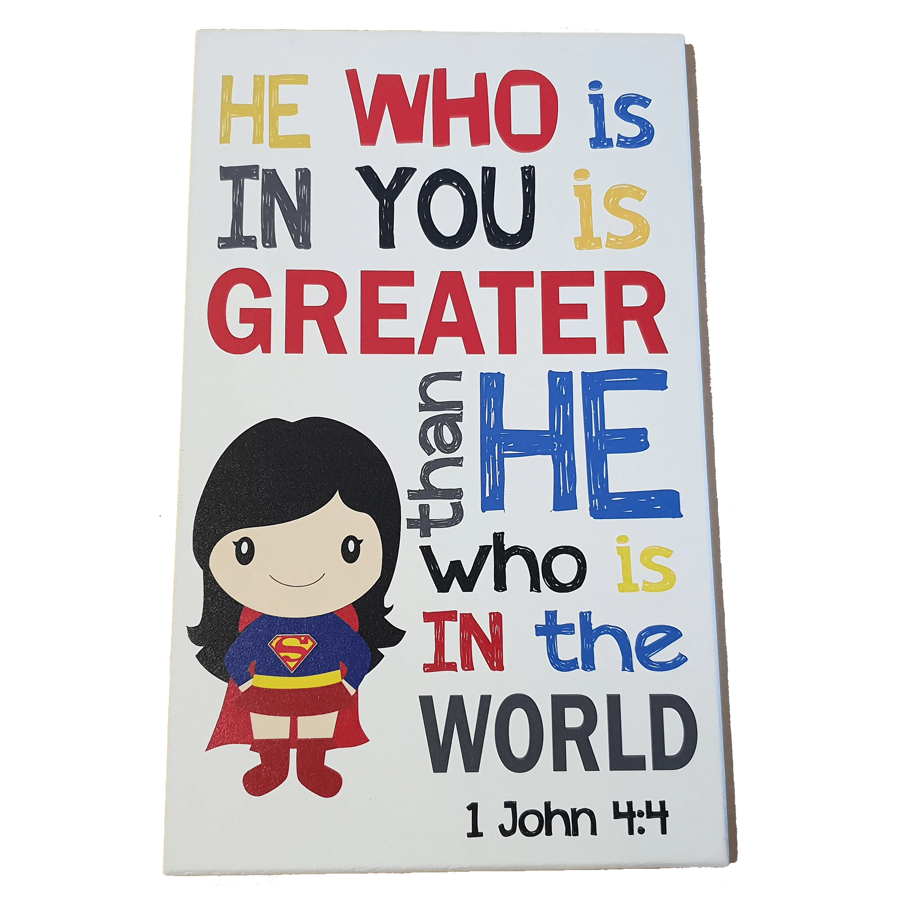 C&F Wooden Super Girl Quote Plaque