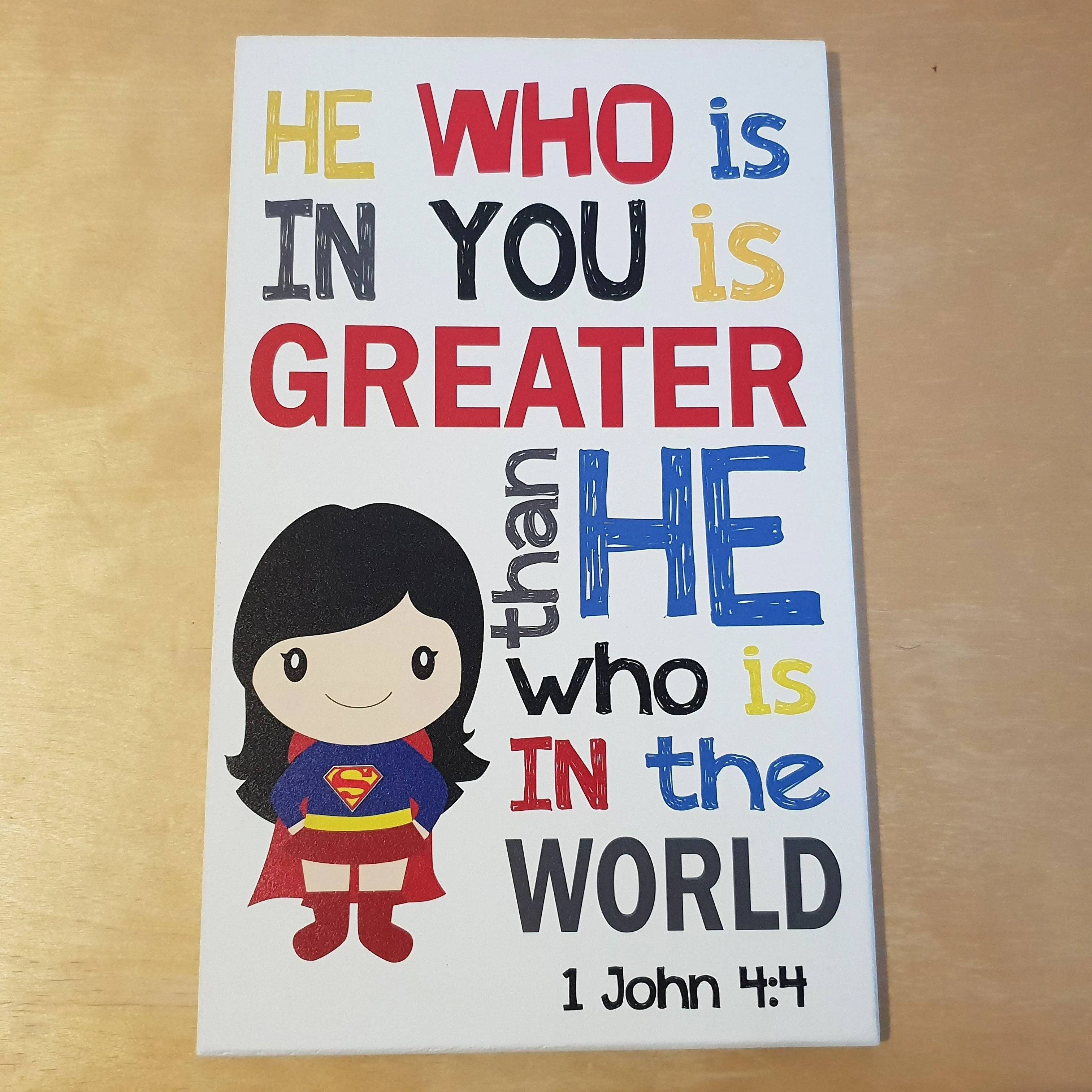 C&F Wooden Super Girl Quote Plaque