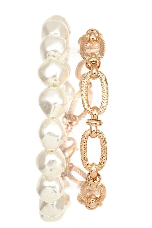 Chain and Pearl Bracelet