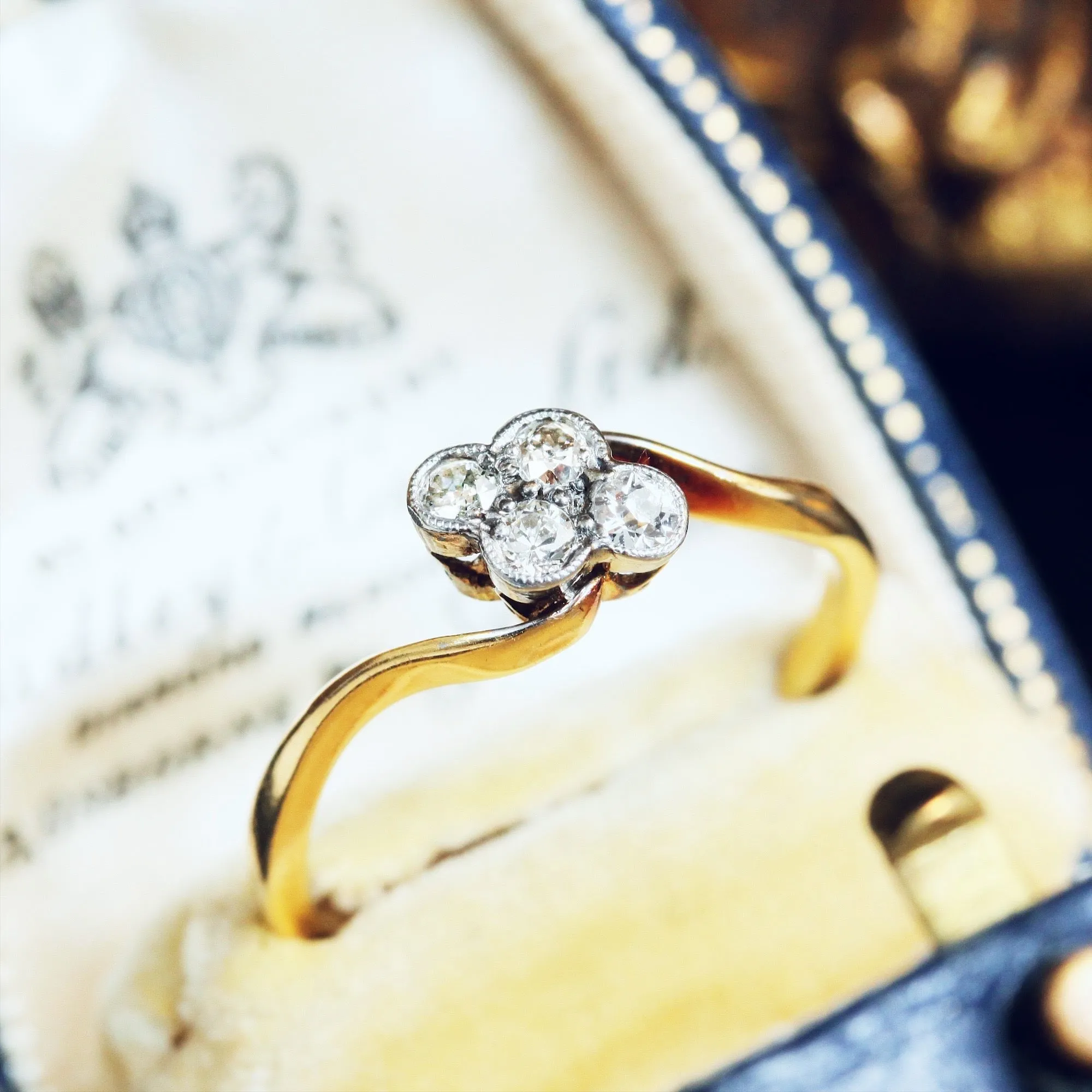 Charming Vintage Diamond Flowerette Ring