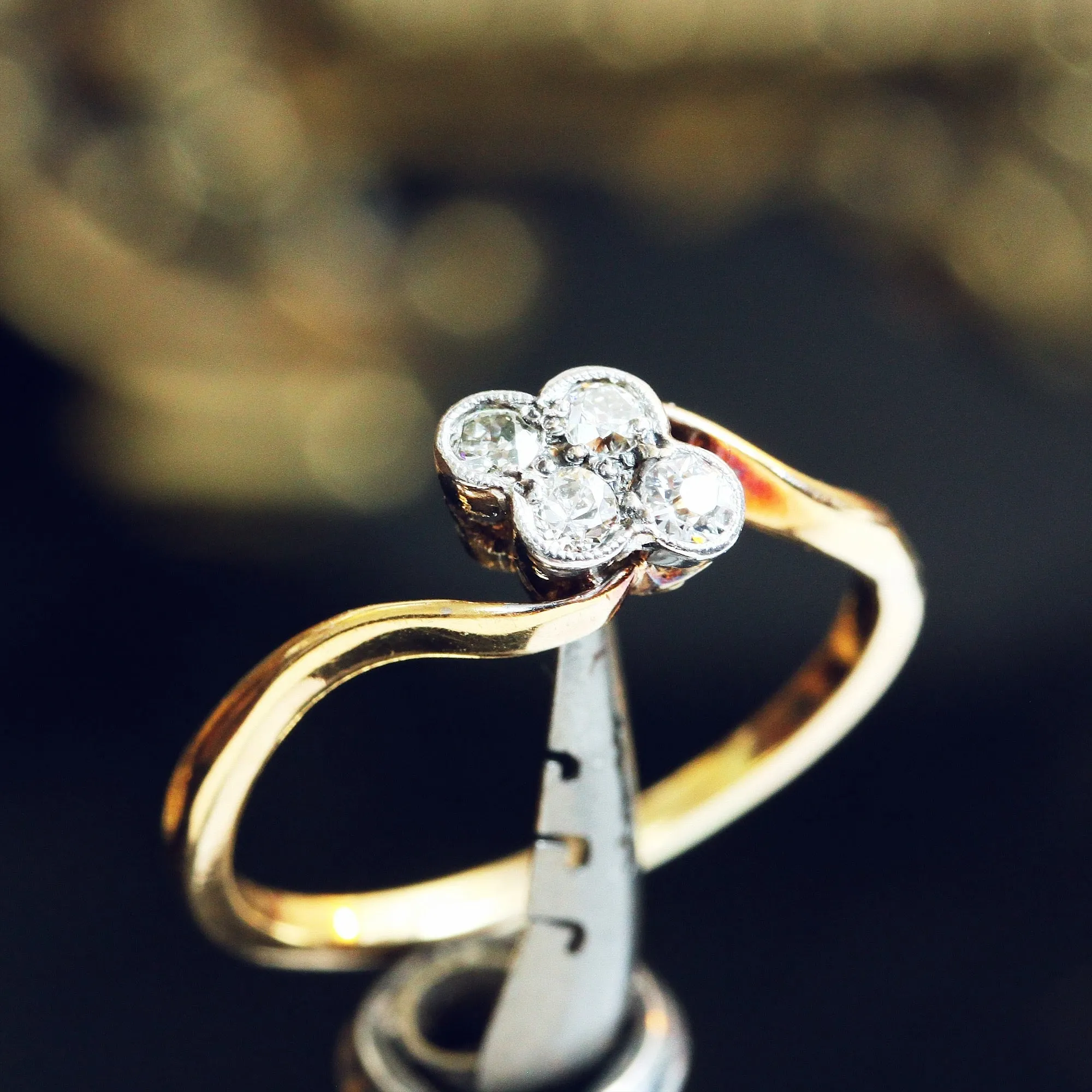 Charming Vintage Diamond Flowerette Ring