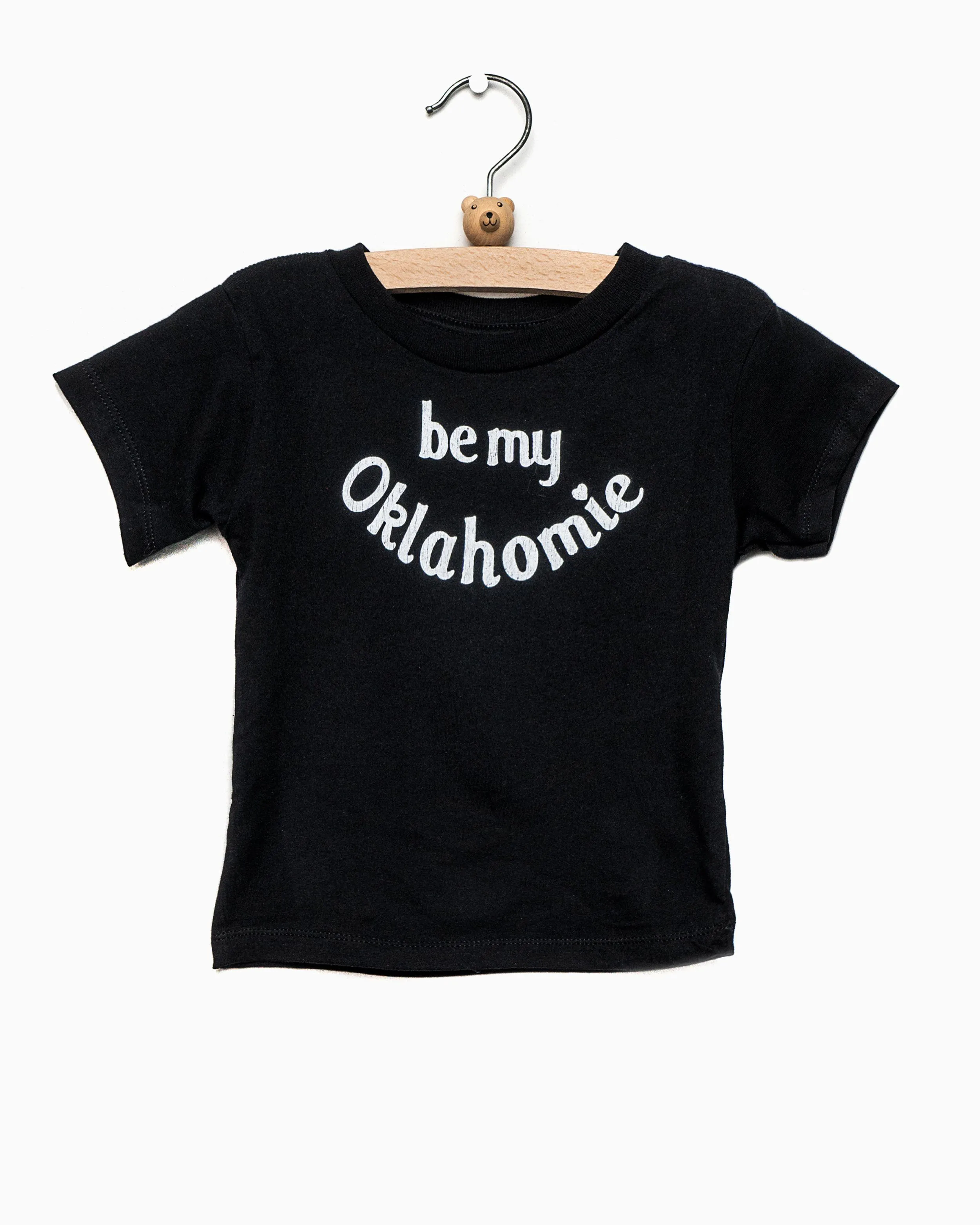 Children's Be My Oklahomie Black Tee with White Letters