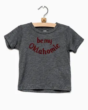 Children's Be My Oklahomie Gray Tri-Blend Tee (red ink)